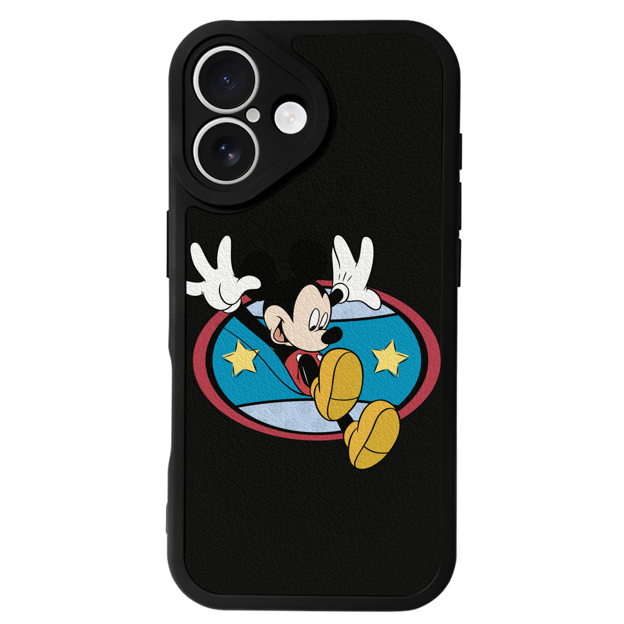 （画像用） ミッキーマウス Mickey Mouse 【iPhone 16シリーズ対応】シリコンスマホケース（レザー調） 材質：シリコン
